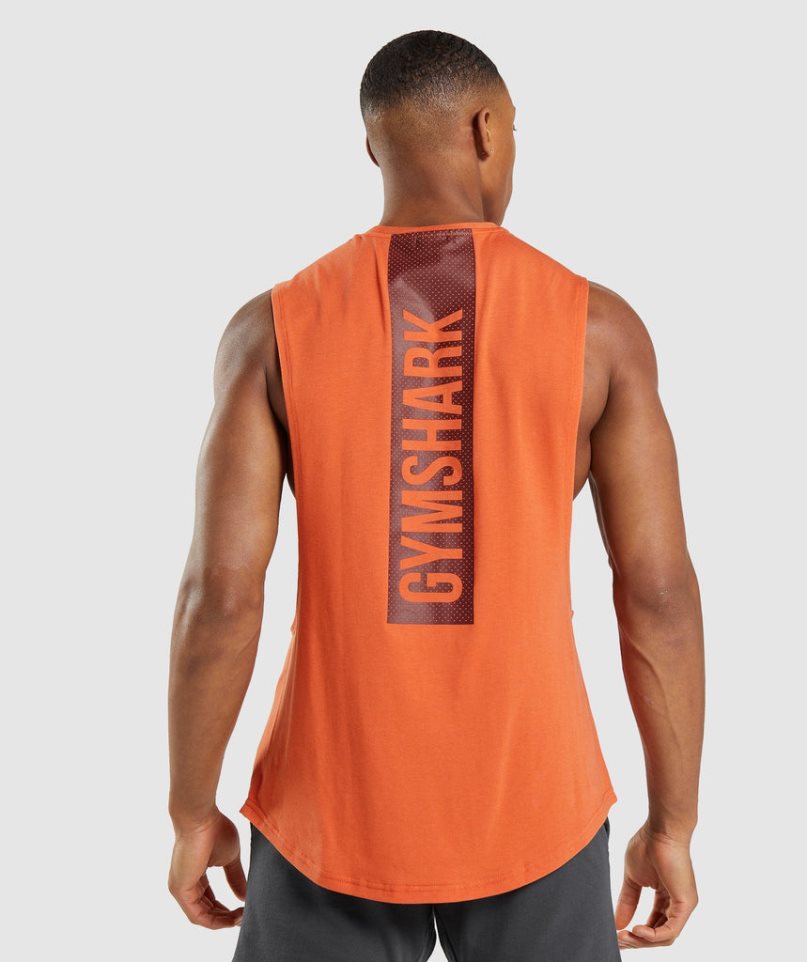 Men\'s Gymshark Bold Drop Arm Tanks Orange | NZ 0CQXBS